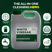 Home Stuff White Vinegar - for Cleaning, Pickling, Marinating & Cooking - Distilled White Vinegar- 5 Litre Bottle