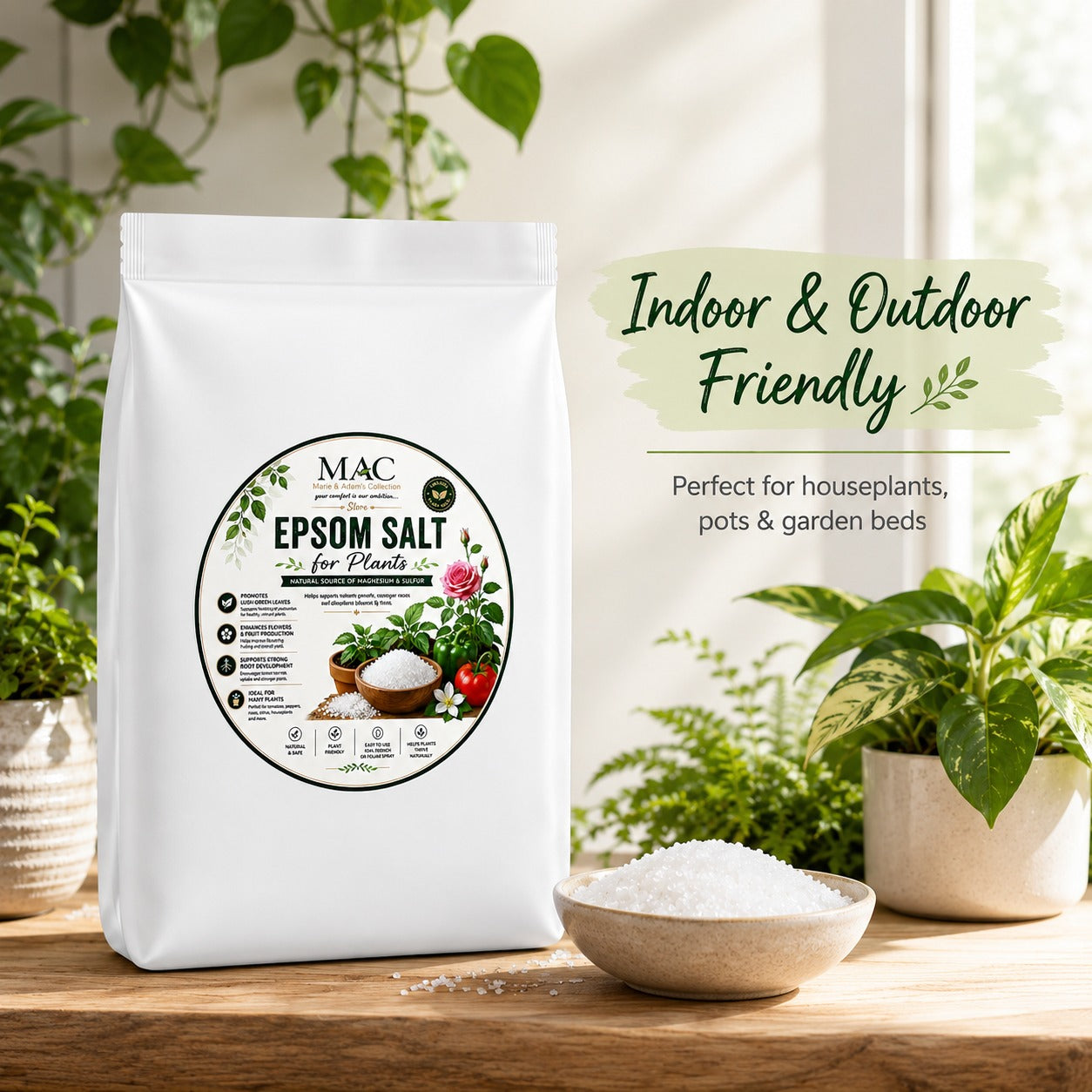 Epsom Salt for Plants (2x5)10kg – Magnesium Sulphate Crystals for Garden, Flowers, Vegetables & Houseplants
