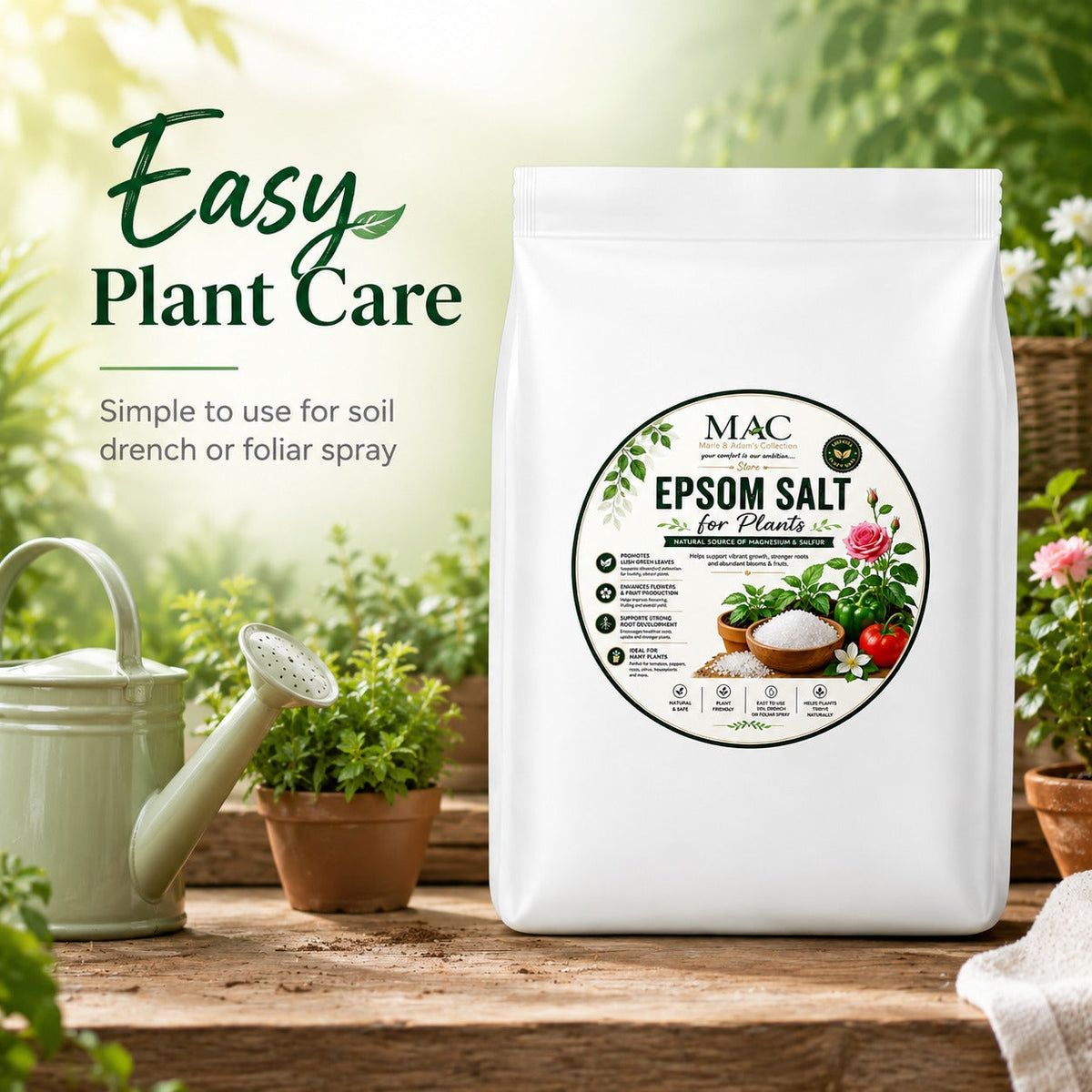 Epsom Salt for Plants (2x5)10kg – Magnesium Sulphate Crystals for Garden, Flowers, Vegetables & Houseplants