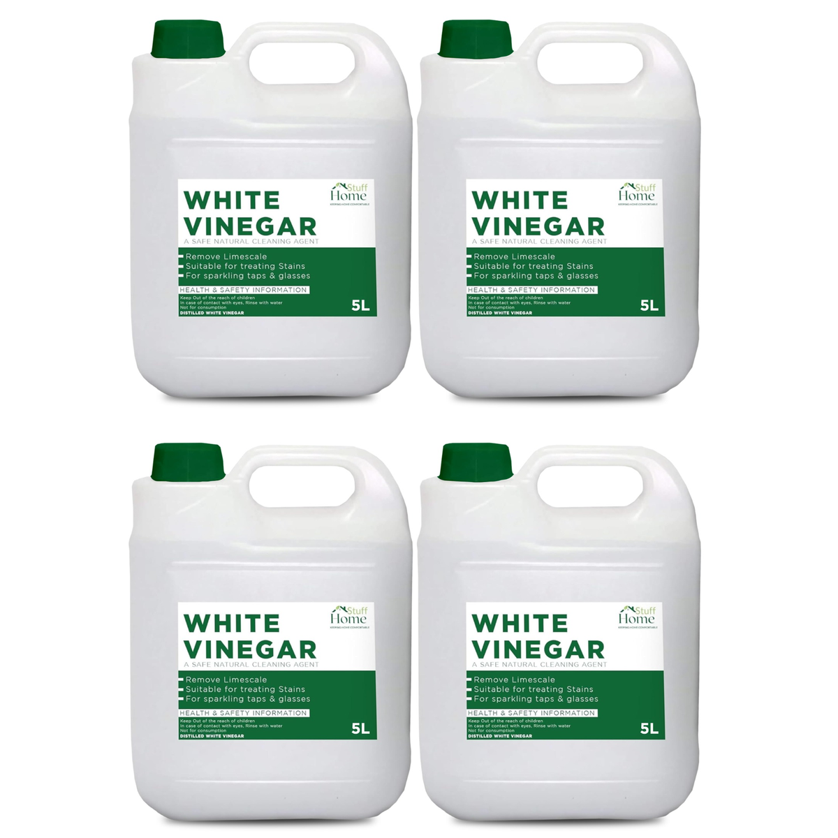 Home Stuff White Vinegar - for Cleaning, Pickling, Marinating & Cooking - Distilled White Vinegar- 5 Litre Bottle