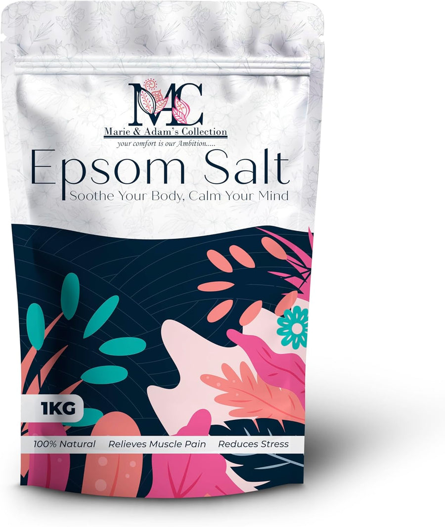 MAC Epsom Bath Salts - 100% Pure Epsom Salts, Our Magnesium Sulphate Bath Salts are Premium Bath Salts for Men and Women, Magnesium Bath Salts for Muscle Soak - Epsom Salts 1kg (1 Pack)