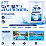 Home Stuff Pool Salt, High Purity Fast Dissolving Swimming Pool Salt for Salt Chlorinator Systems (25kg)
