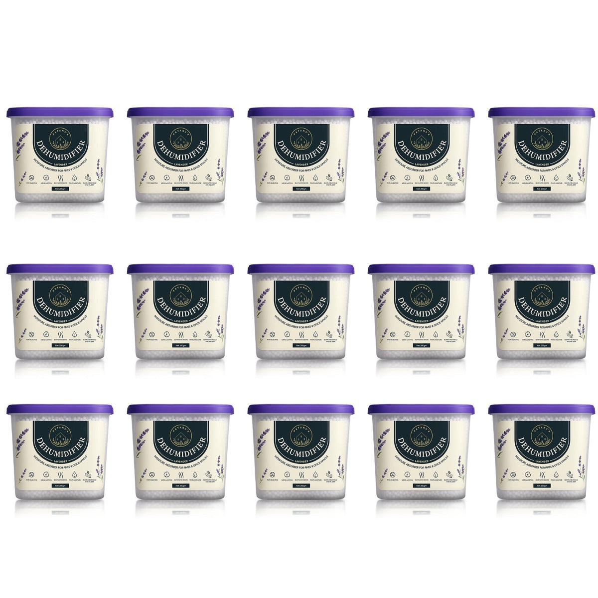 600ml Dehumidifier Moisture Absorber 290g – Lavender Non-Electric Damp Trap for Home & Wardrobe