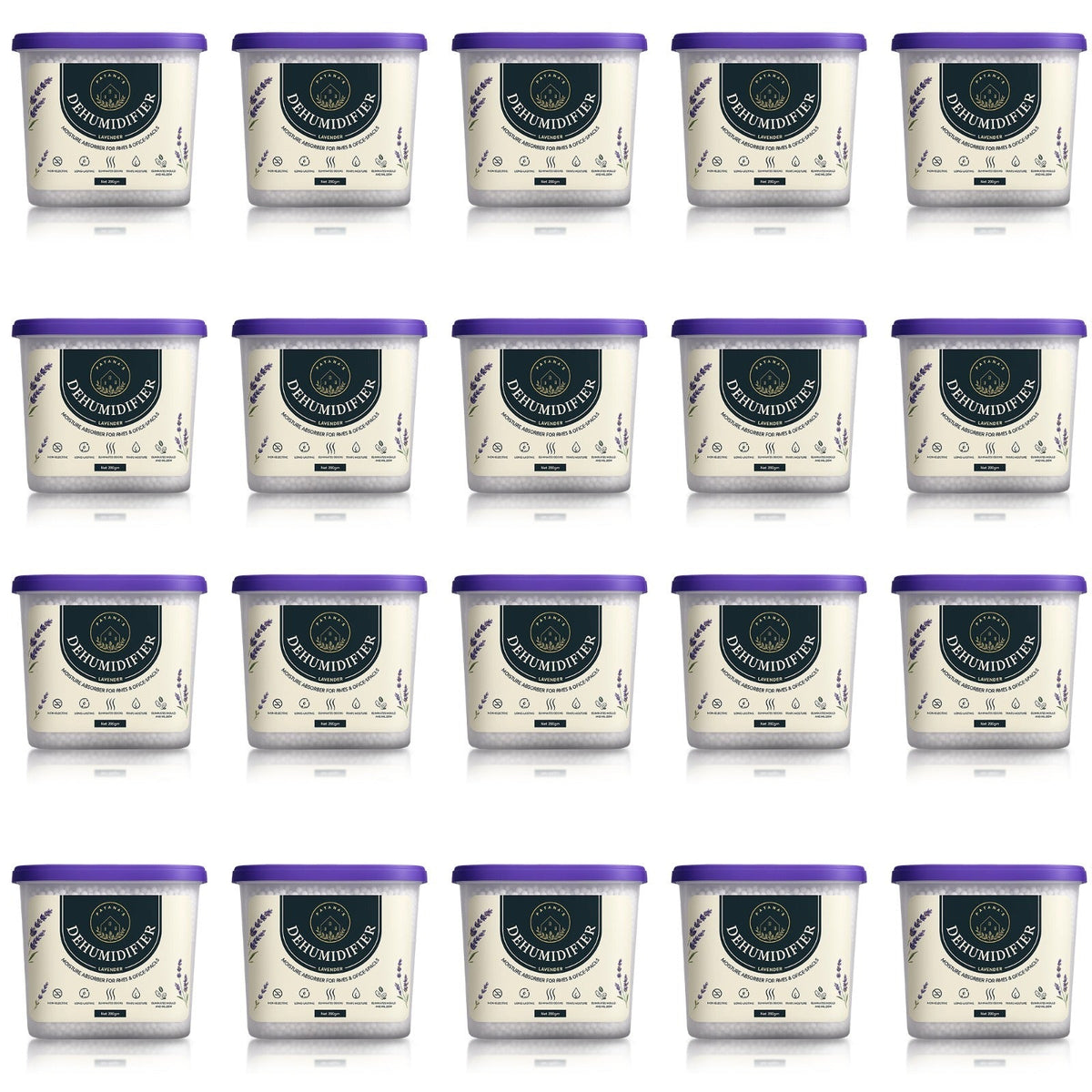 600ml Dehumidifier Moisture Absorber 290g – Lavender Non-Electric Damp Trap for Home & Wardrobe