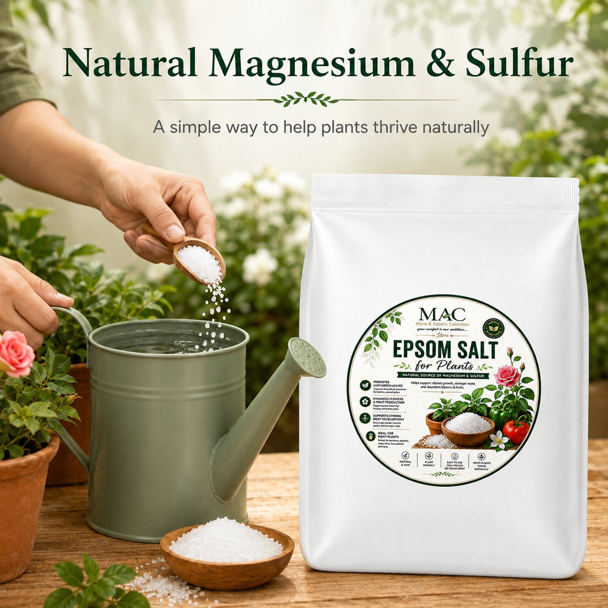 Epsom Salt for Plants (2x5)10kg – Magnesium Sulphate Crystals for Garden, Flowers, Vegetables & Houseplants