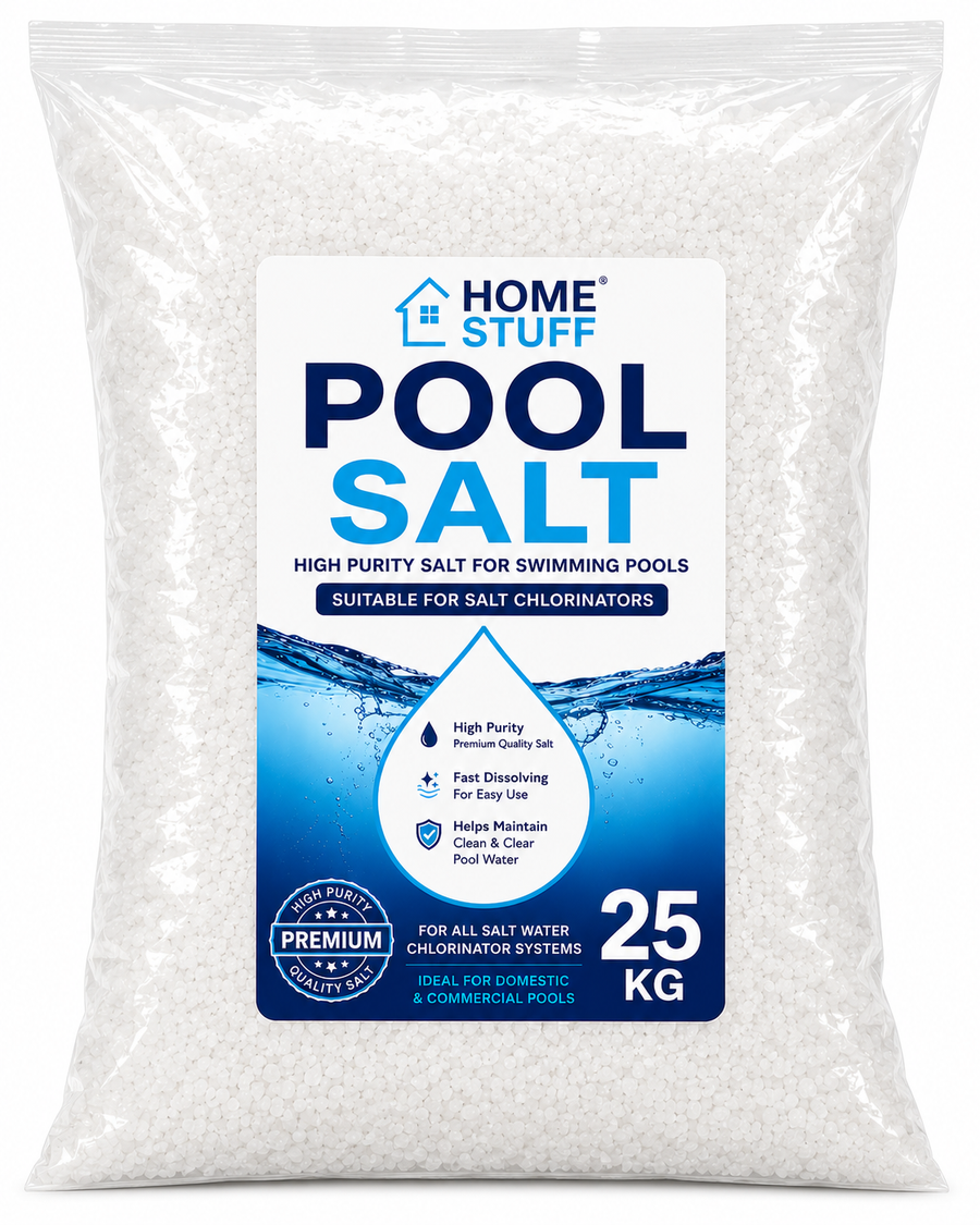 Home Stuff Pool Salt, High Purity Fast Dissolving Swimming Pool Salt for Salt Chlorinator Systems (25kg)